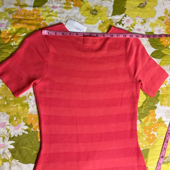 NWT $210 Torn By Ronny Kobo Coral Candy Stripe Dress INTERMIX Sm - Picture 4 of 11